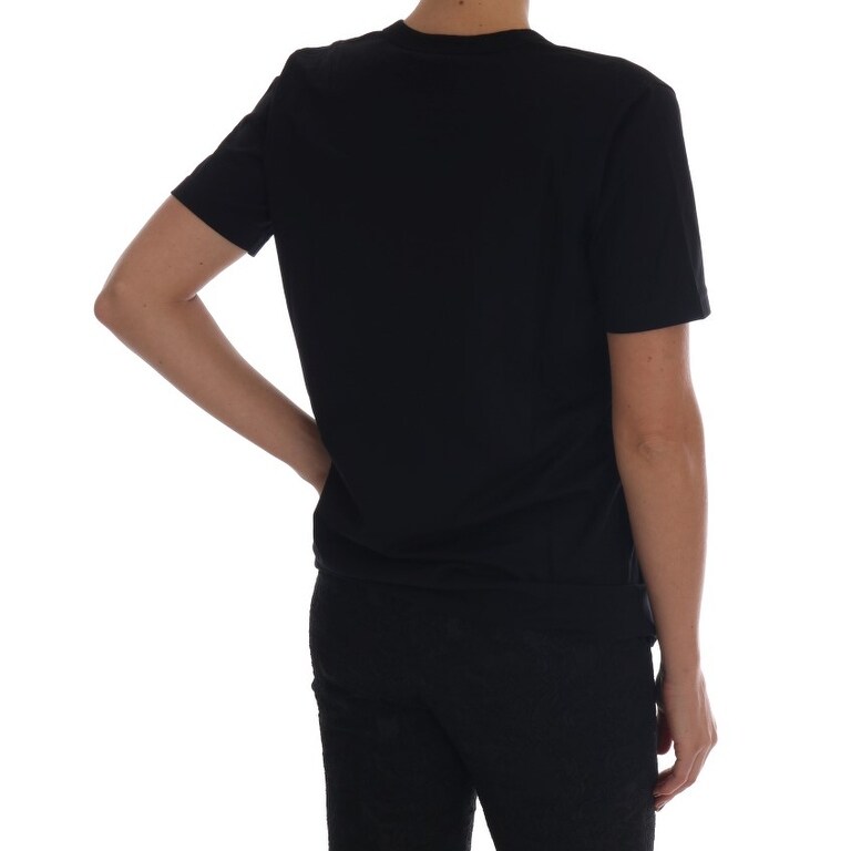 Shop Dolce Gabbana Black Staff Cotton Crewneck Women S T Shirt Free Shipping Today Overstock 27344096 It38xs
