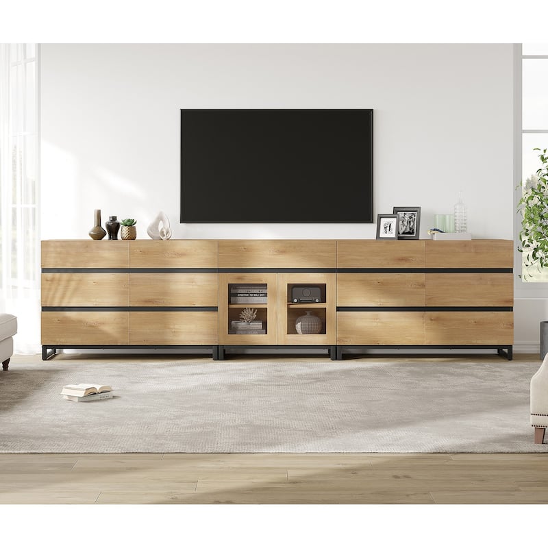 3 in 1 TV Stand for TVs up to 120 inches, TV Console with 12 Drawer, Entertainment Center for Living Room, Bedroom