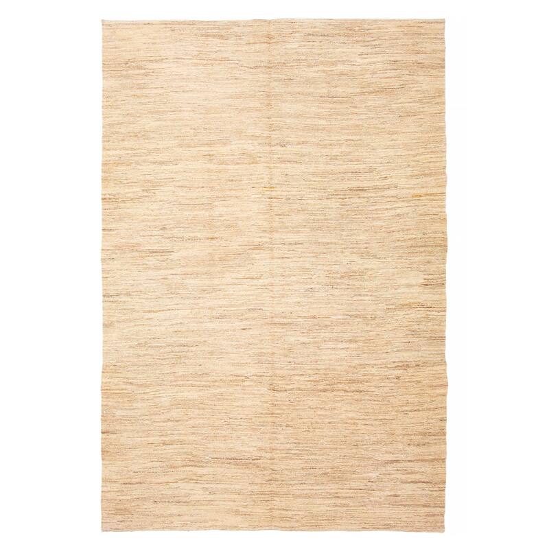 ECARPETGALLERY Flat-Weave Natural Beige Wool Tapestry Kilim - 6'7 x 9'9 - Beige - 6'7 x 9'9