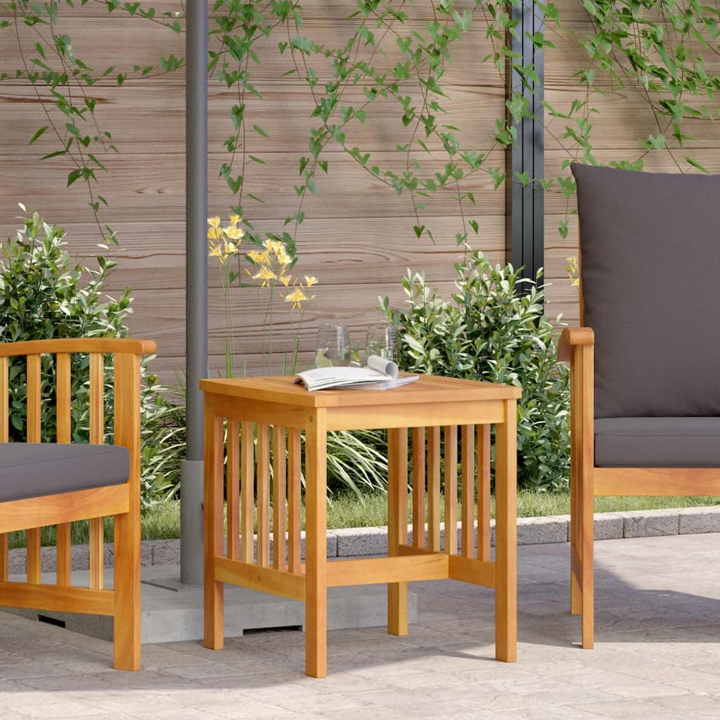 vidaXL Garden Side Table Brown 45x45x50 cm Solid Acacia Wood - 17.7 x 17.7 x 19.7