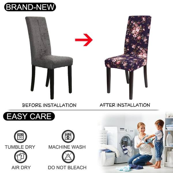 Shop Floral Print Spandex Chair Covers Fit Home Dining Room Seat