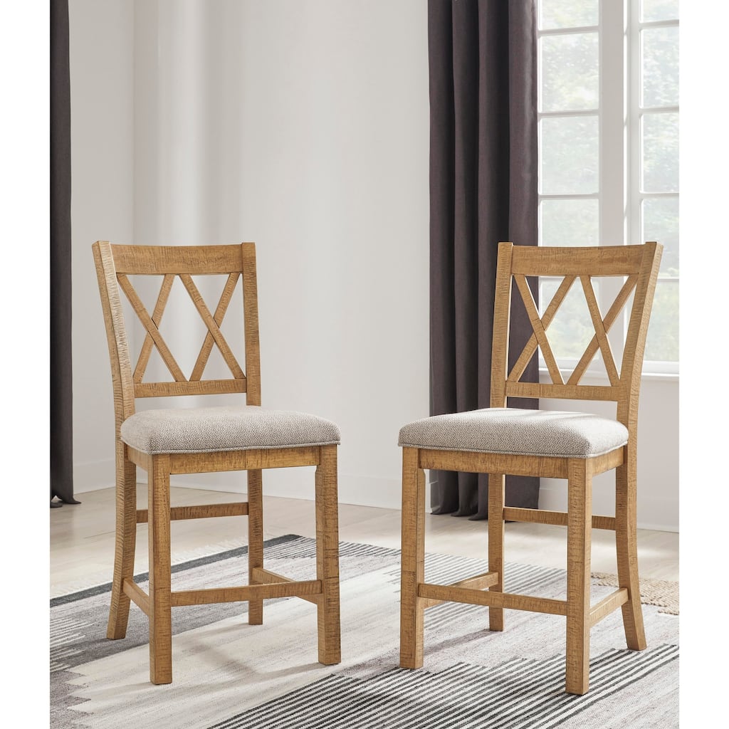 Signature Design by Ashley Havonplane Brown Counter Height Barstool - 20.5"W x 24.25"D x 42"H