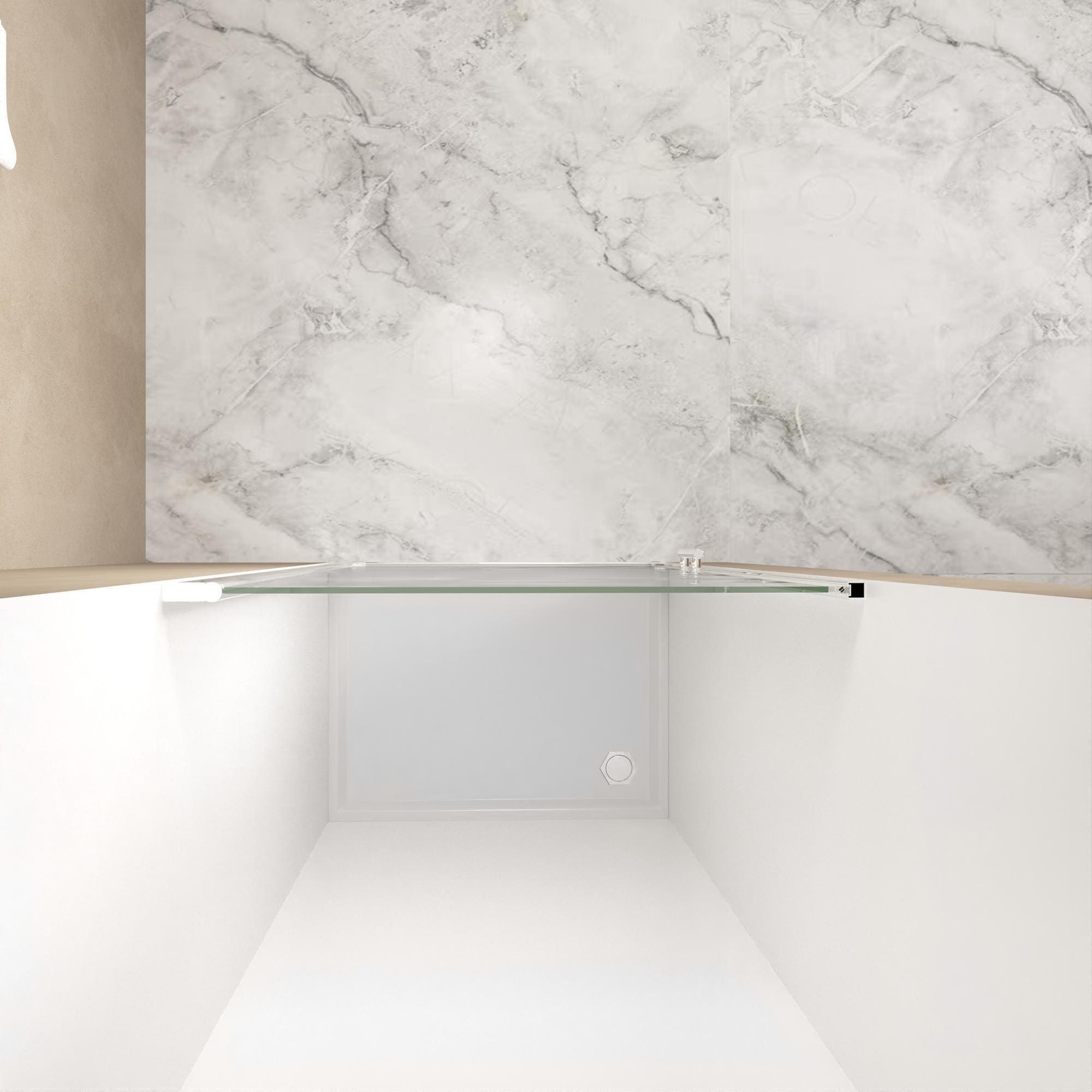 Semi-frameless pivot shower door