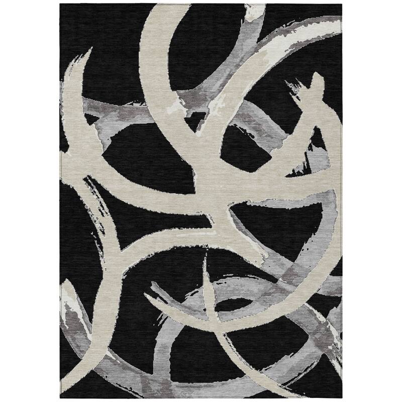 HomeRoots Abstract Transitional Rectangle Outdoor Rug
