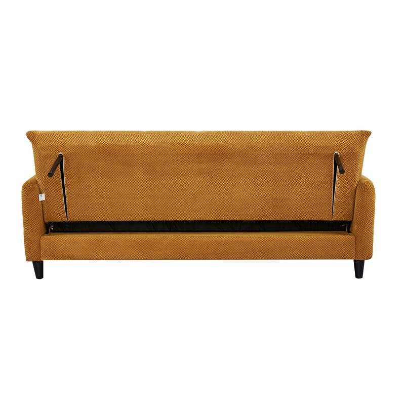 A&B Home 79-inch Mustard Large Biscuit Tufted Sofa Bed