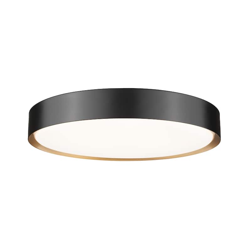 Z-Lite 1014F20-LED Kawan 20" Wide Flush Mount Drum Ceiling Fixture - Matte Black / Modern Gold