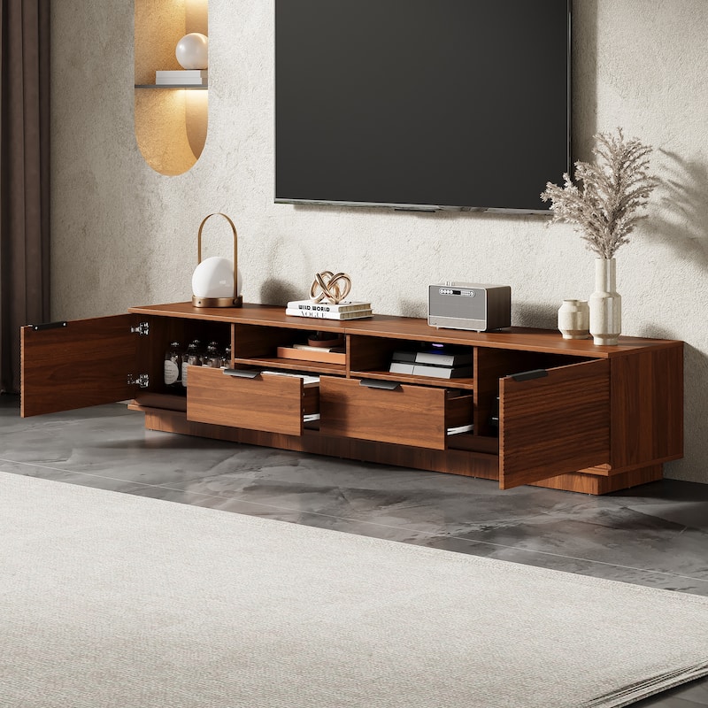 Mid-Century 78" TV Stand Entertainment Center for TVs up to 85", Floor-Standing TV Cabinet with Drawers & Cable Management