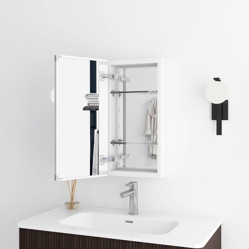 Rectangular Aluminum Medicine Cabinet with Mirror