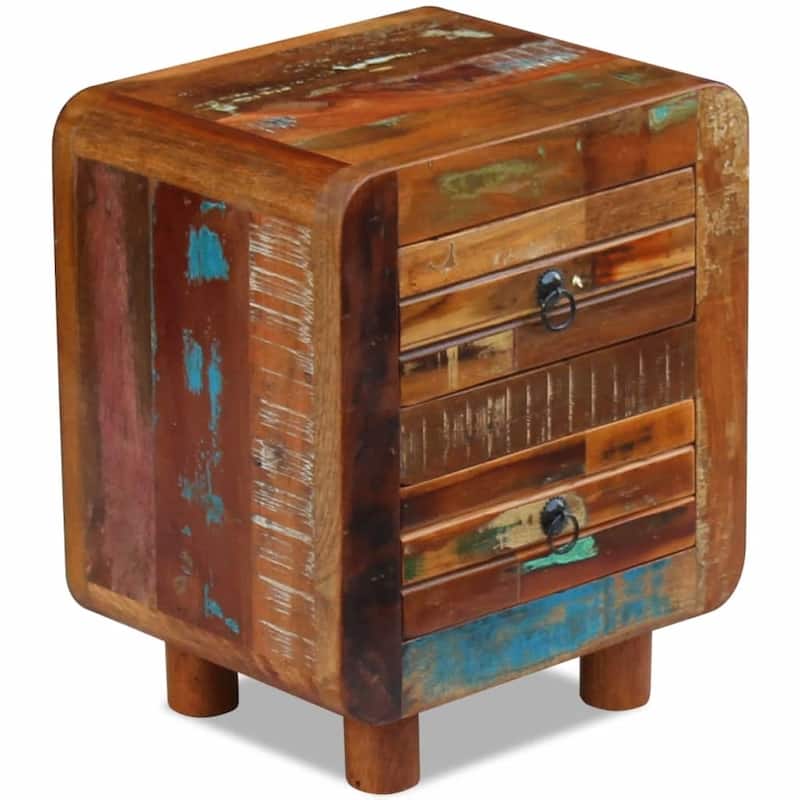 vidaXL Night Cabinet Solid Reclaimed Wood 16.9"x13"x20"
