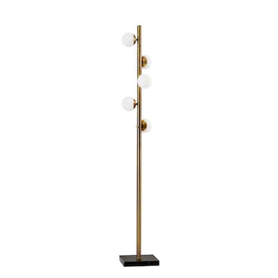 Adesso Doppler Antique Brass LED Tree Lamp