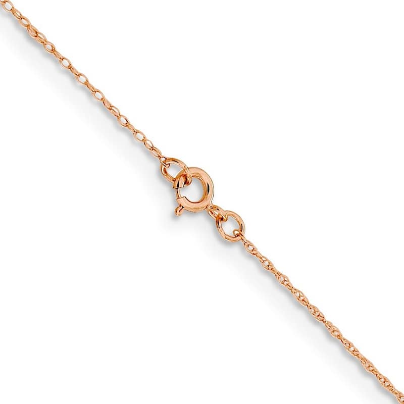 Curata 14k Rose Gold 0.5 mm Cable Rope Chain Necklace Options: 16 18 20 24