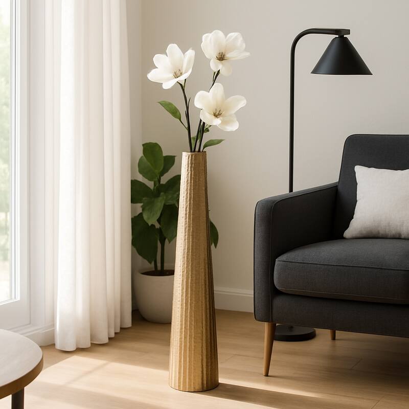 Decorative Vase with Textured Finish - Sculptural Vase for Home Decor