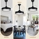preview thumbnail 31 of 71, Bella Depot 36" Modern Retractable Ceiling Fan with Dimmable Led Light, Remote and APP Control 6-Speed Reversible DC Motor