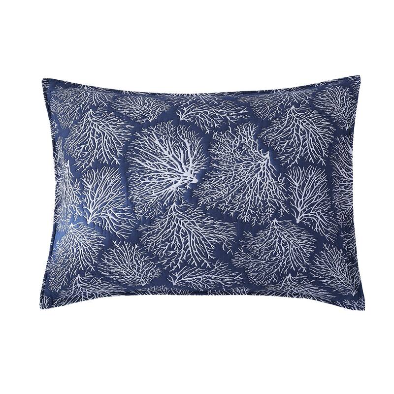 Blue Coral Jaquard Coverlet