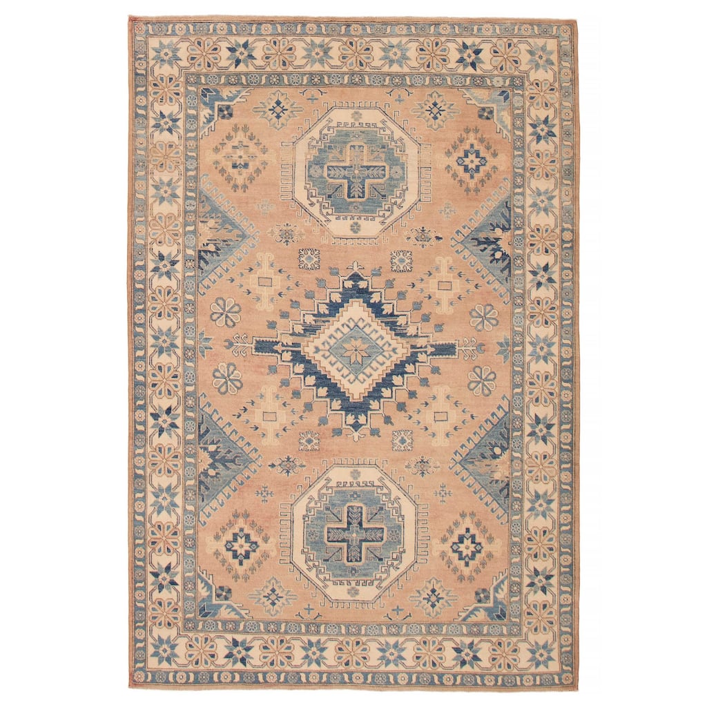 ECARPETGALLERY Hand-knotted Finest Ghazni Copper, Tan Wool Rug - 6'4 x 9'4