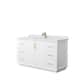 Option White, Bronze Trim, Carrara Marble Top