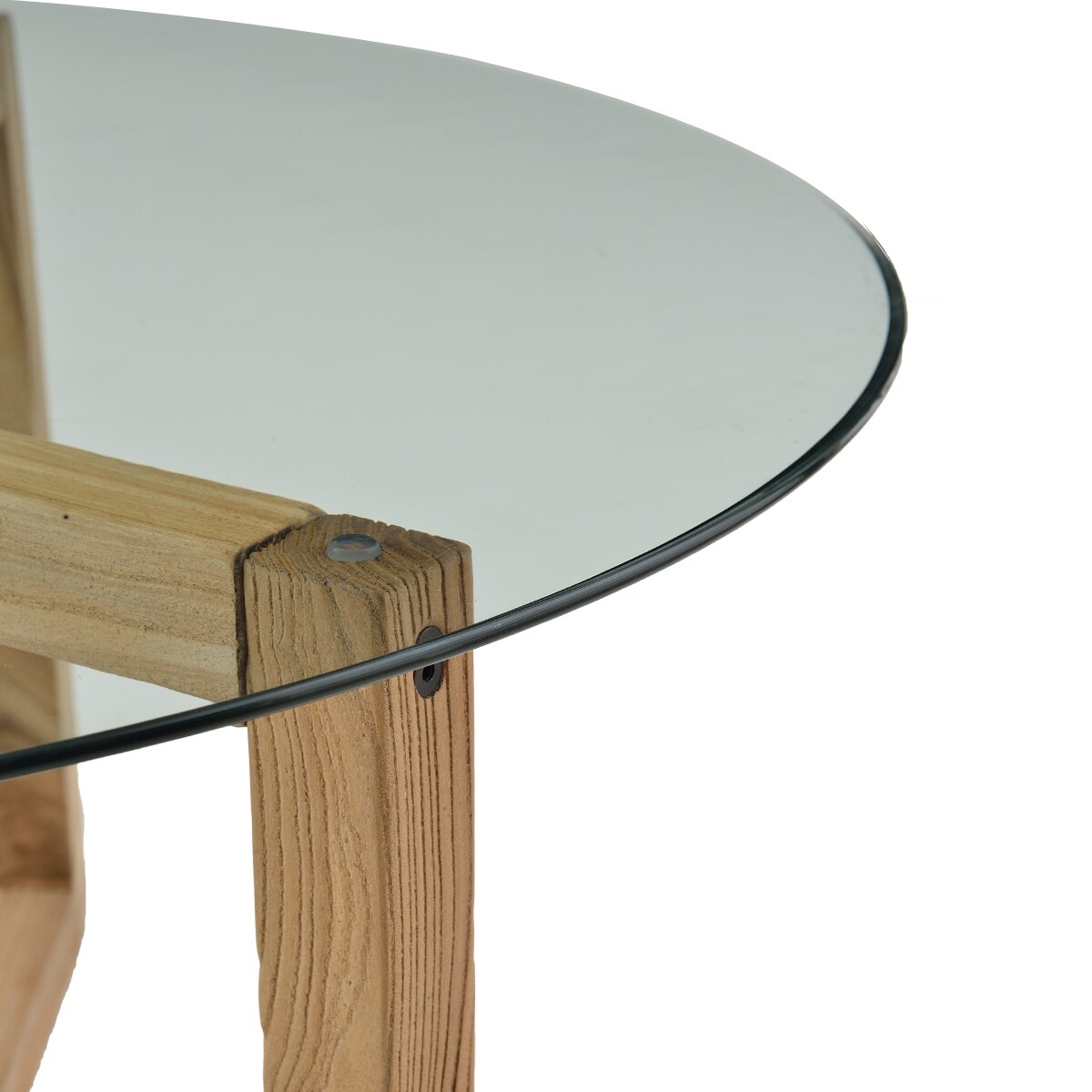 Round Tempered Glass Top Coffee Table Overstock 31958587