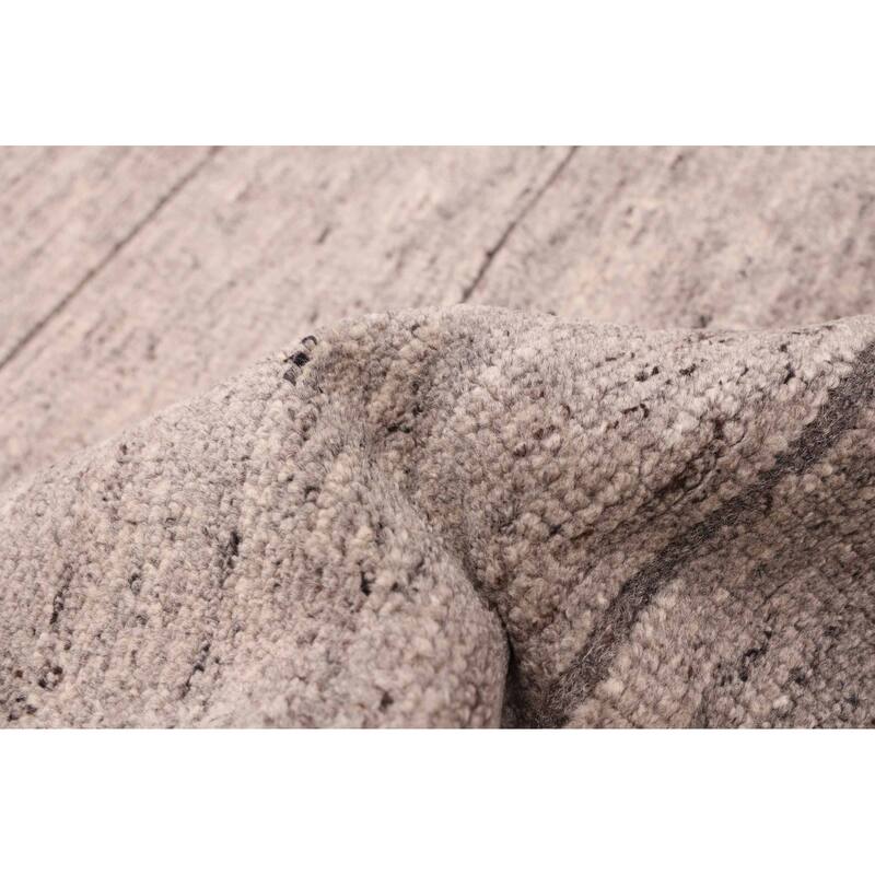 ECARPETGALLERY Hand-knotted Tangier Grey Wool Rug - 5'5 x 7'5