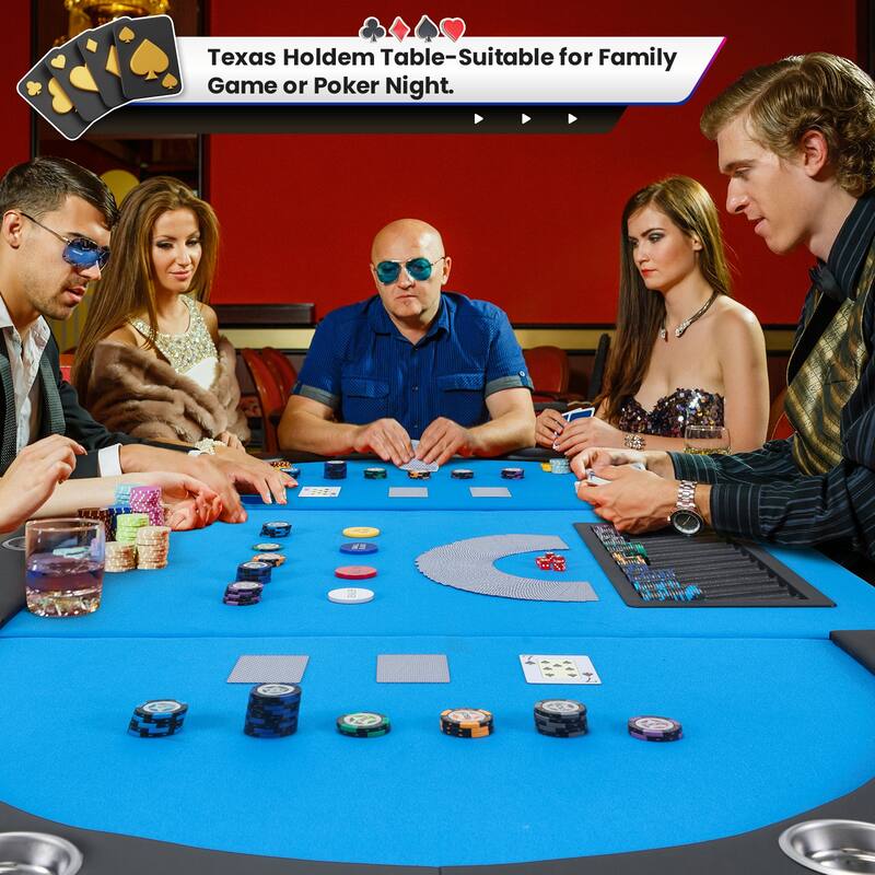 AVAWING 9 Players Game Poker Table Casino Leisure