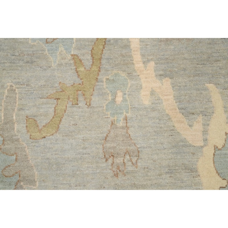 Hand Knotted Oriental 100% Wool Carpet Transitional All-Over Greys & Charcoal Oushak Area Rug - 9' 11'' X 8' 0''