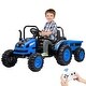 preview thumbnail 25 of 28, 12V Kids Ride-On Tractor with Trailer Blue