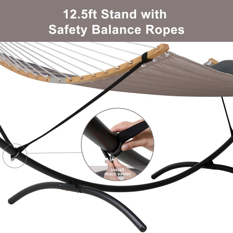 Portable Freestanding Hammock with Curved Stand for Outside