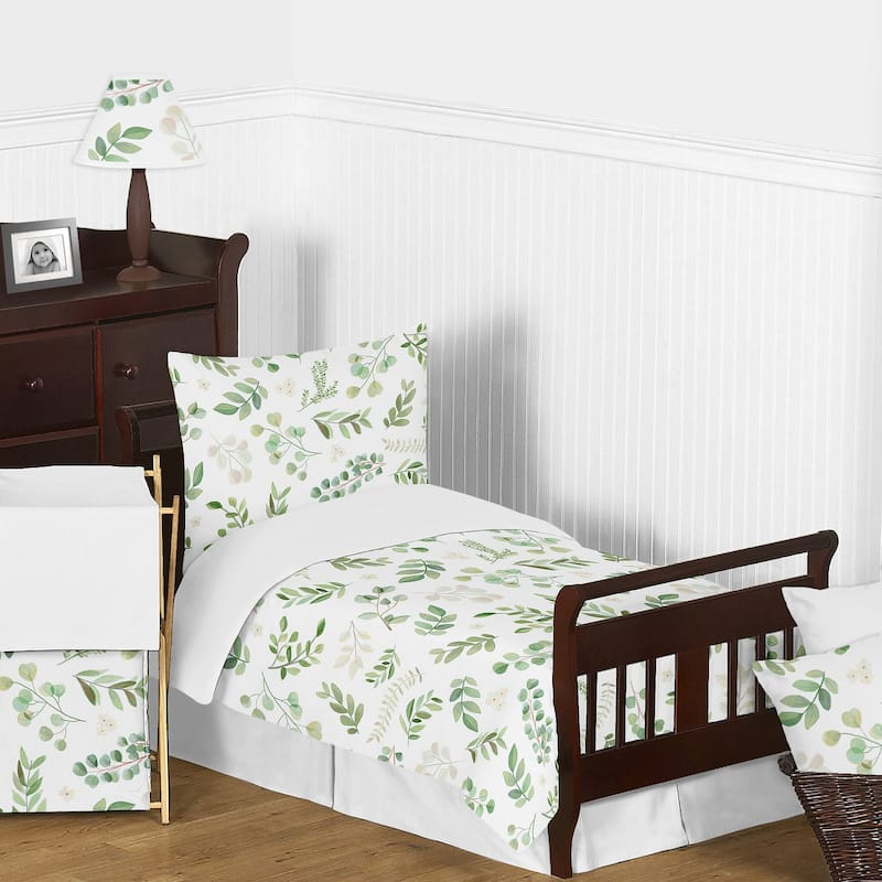 Floral Leaf Collection Lamp Shade - Green and White Boho Watercolor Botanical Woodland Tropical Garden