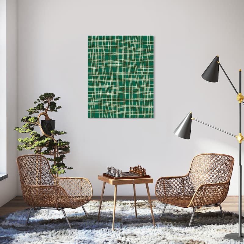 Wynwood Studio Canvas Abstract Green Kingdom Pattern Green Glam Wall Art Canvas Print - 30 x 36