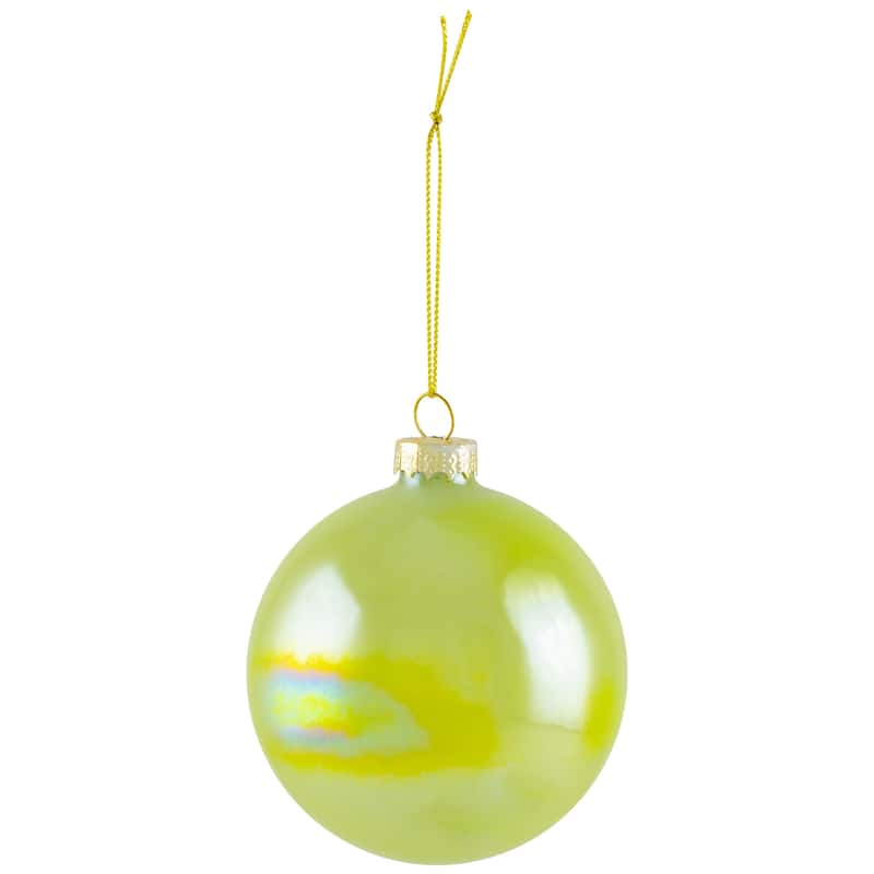 Shiny Glass Ball Christmas Ornaments - 3" (80mm) - Blue, Green and Teal - 6ct