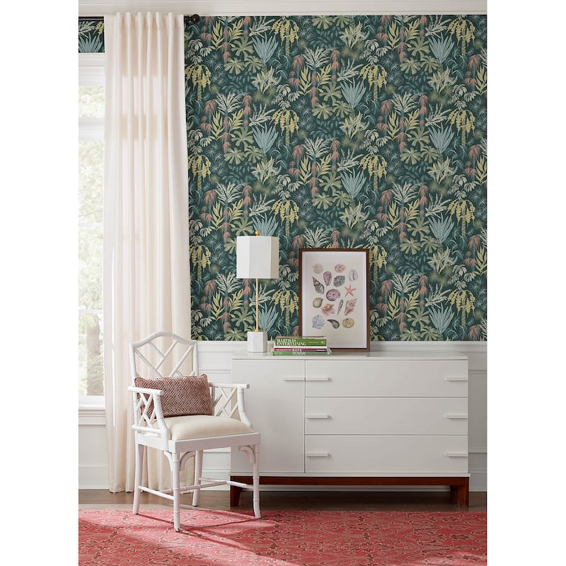 A-Street Prints Everglades Dark Green Botanical Wallpaper