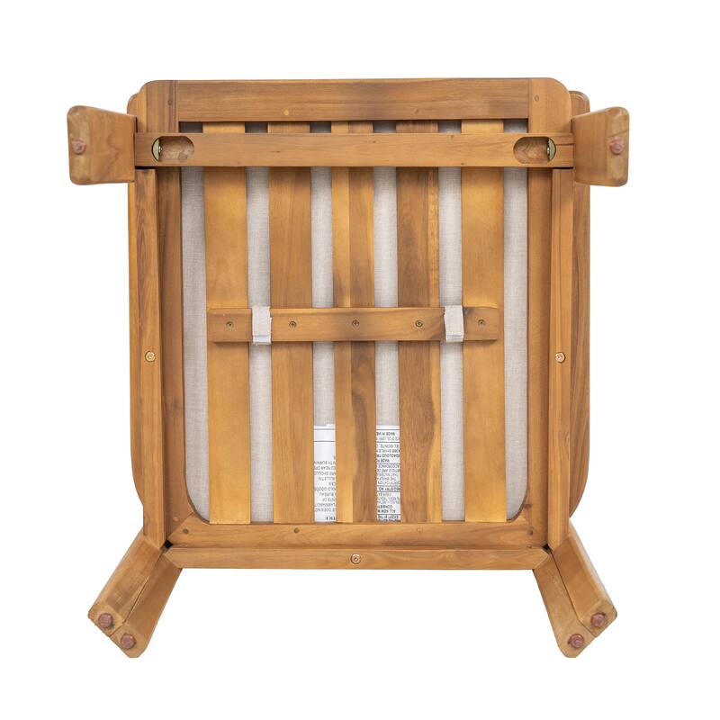 Scott Living Kaja Outdoor Solid Acacia Wood Dining Chair with Cushioned Seating (Set of 2)