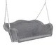 preview thumbnail 8 of 6, International Caravan Resin Wicker Hanging Loveseat Swing Weathered Grey