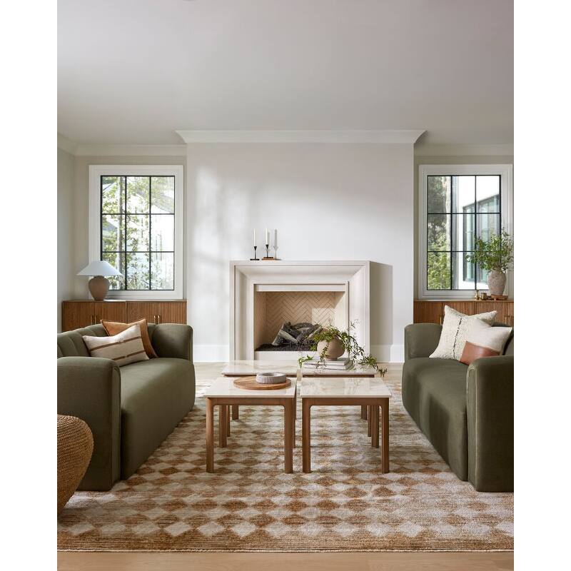 Galey Alix x Livabliss Myrtle Avenue V Vintage Checkerboard Area Rug - 8'10" x 12'2" - Taupe Checkered