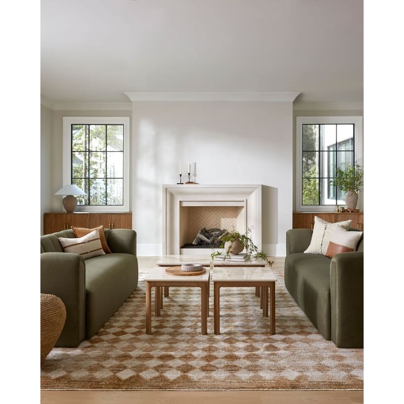 Galey Alix x Livabliss Myrtle Avenue V Vintage Checkerboard Area Rug - 5' 3" x 7' 7" - Taupe Checkered