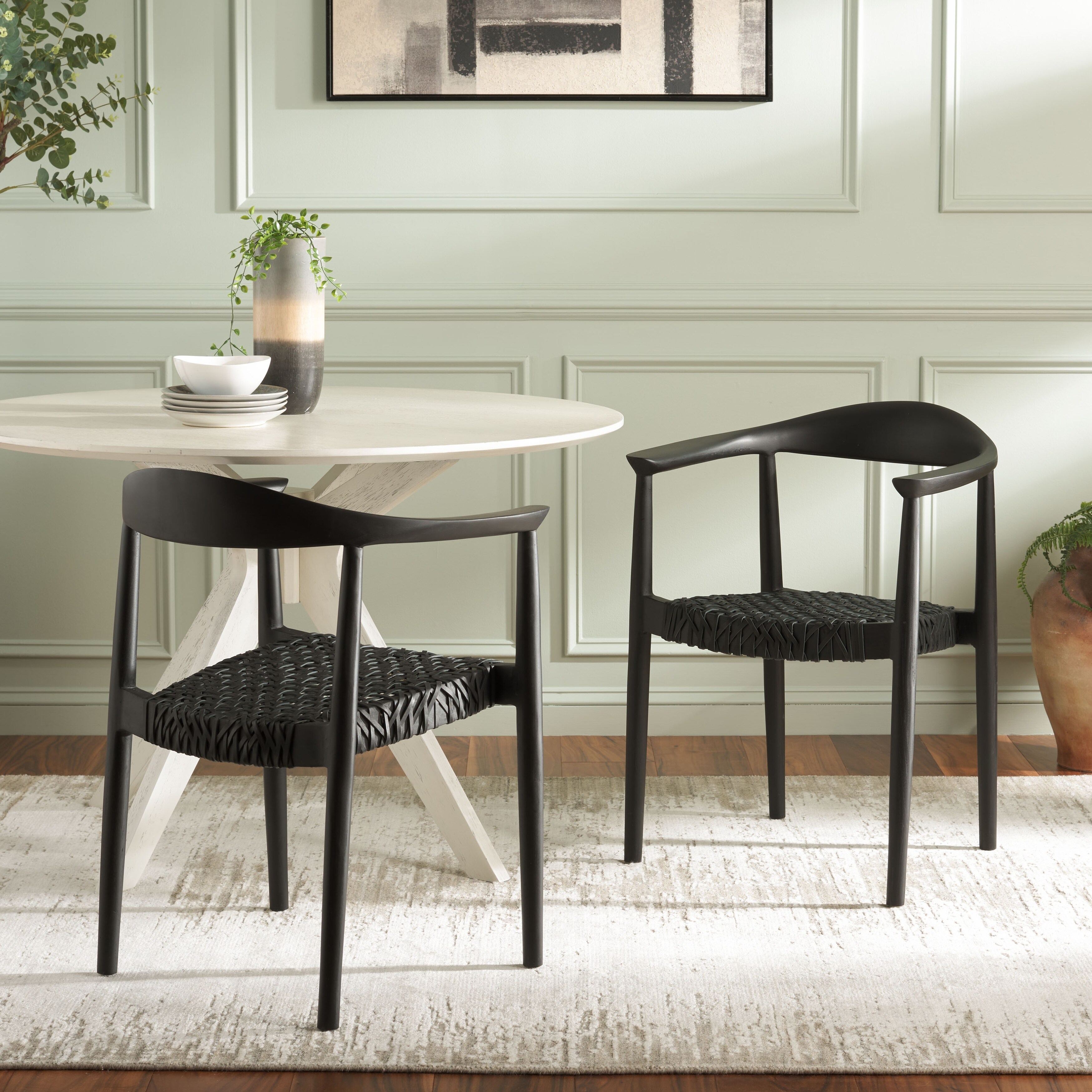 Modern Dining Chair Black Velvet Upholstered Dining Chairs