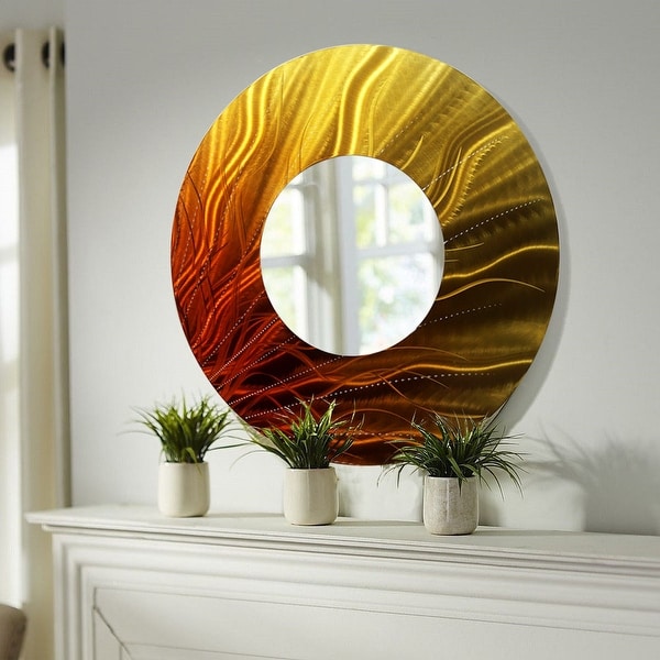 Statements2000 Gold Orange Metal Wall Mirror Art Accent Decor Statements2000 Gold Orange Metal Wall Mirror Art Accent Decor By Jon Allen 109