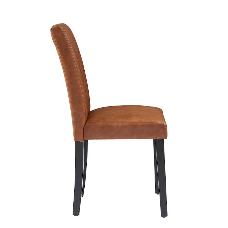 VECELO Upholstered Dining Chairs Set of 4 Modern Fabric and High Back & Solid Wood Legs Parson Dining Chairs (Set of 4)