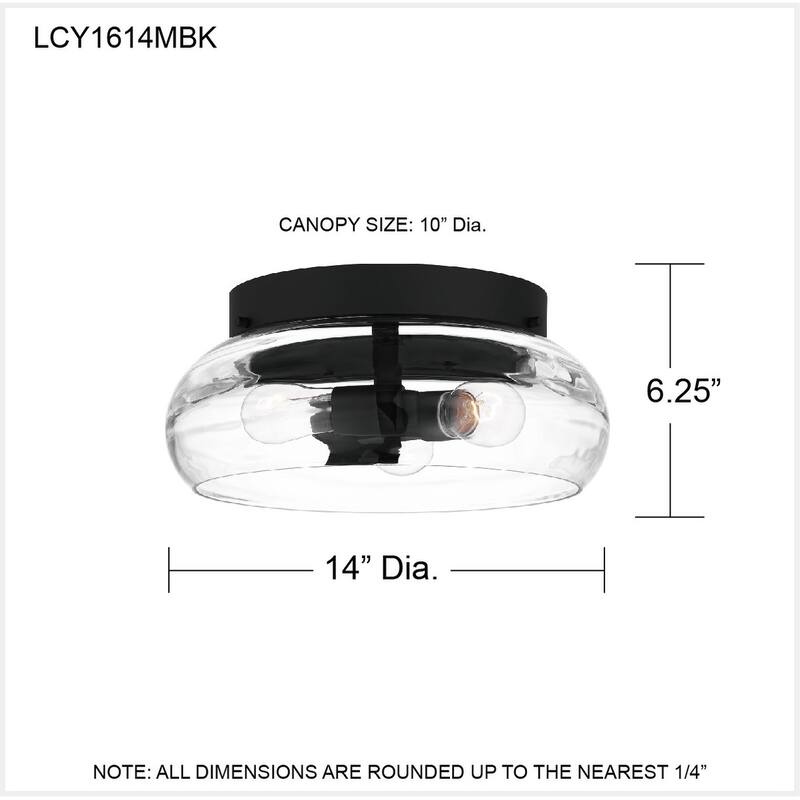 Lucy 3-Light Matte Black Flush Mount Light