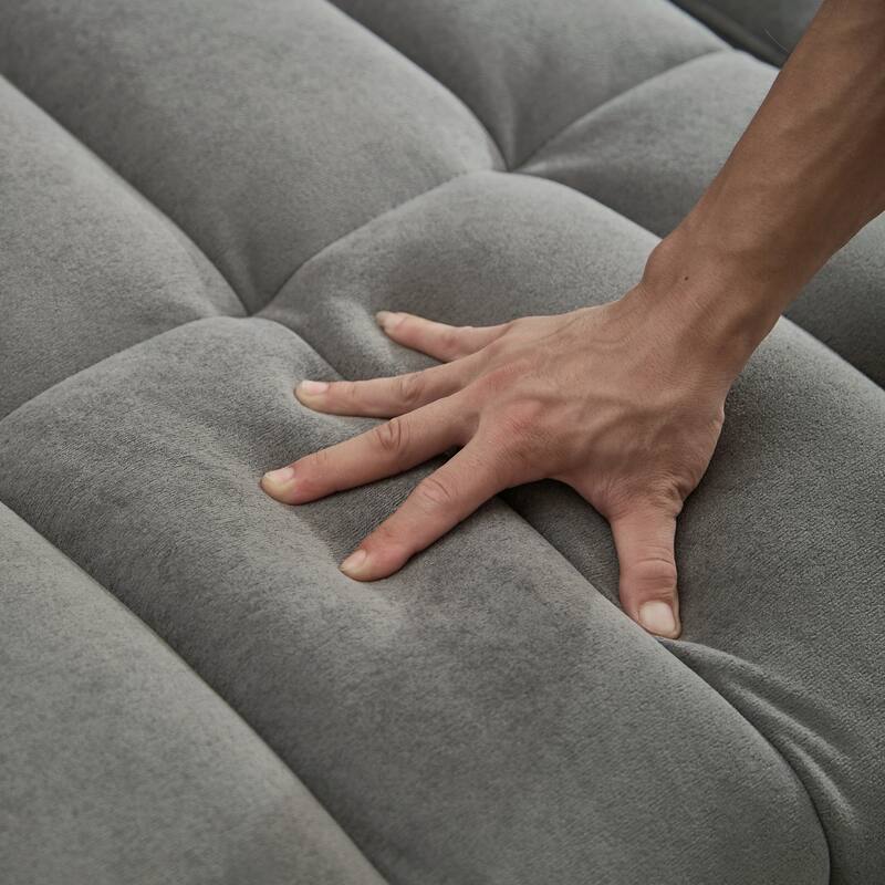 Futon Loveseat Couch Convertible into Sleeper Sofa Bed with Hidden Storage and Adjustable Backrest, Modern Loveseat Sleeper