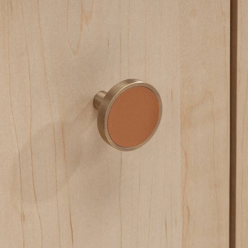 Wood Library Base with Two-Door Cabinet, Brown