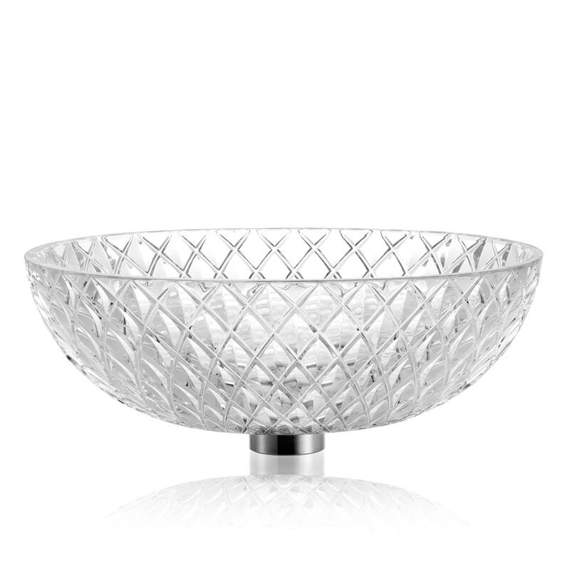 WS Bath Collections Crystal 730 Glamorous 16-1/8" Oval Glass Vessel - Clear