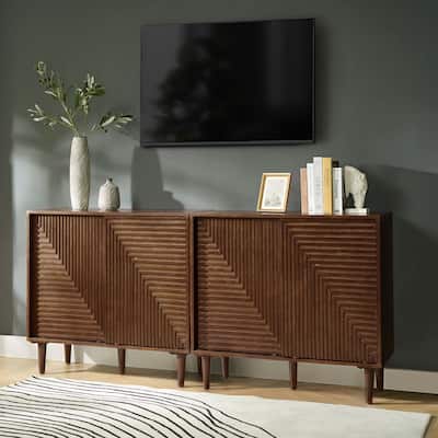 Alfred 34"Tall 2-Door Modern Multifunction Accent Cabinet with Adjustable Shelves Set of 2 by HULALA HOME - N/A