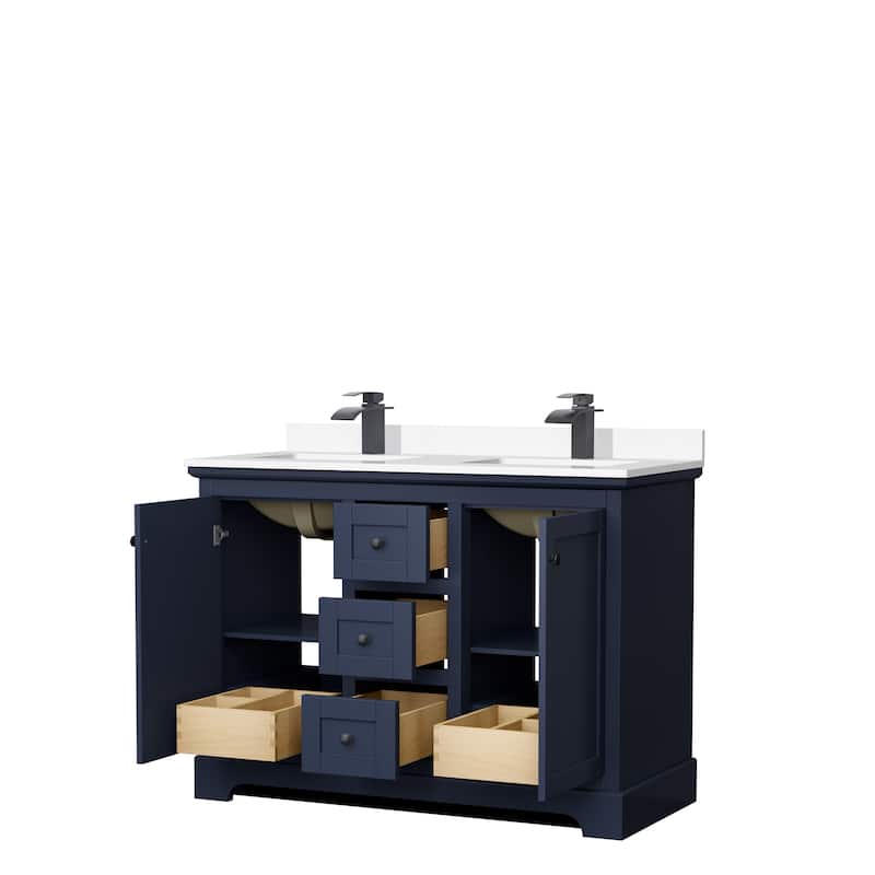 Avery 48 Inch Double Vanity, Cultured Marble Top