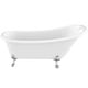 preview thumbnail 10 of 10, Diamante 67.3" White Acrylic Slipper Claw Foot Tub with Lion's Paw Feet