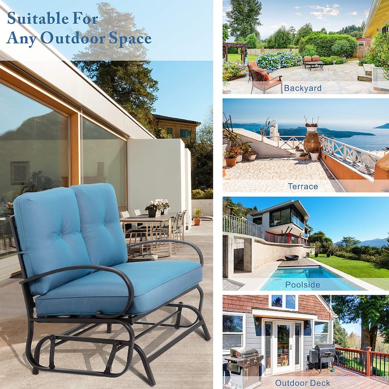 Futzca Outdoor Patio Glider Rocking Bench