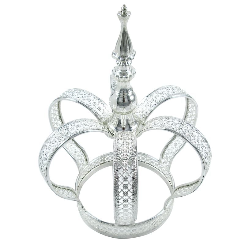 Royal Metal Crown Decor Centerpiece Accent Piece Tabletop with Stand
