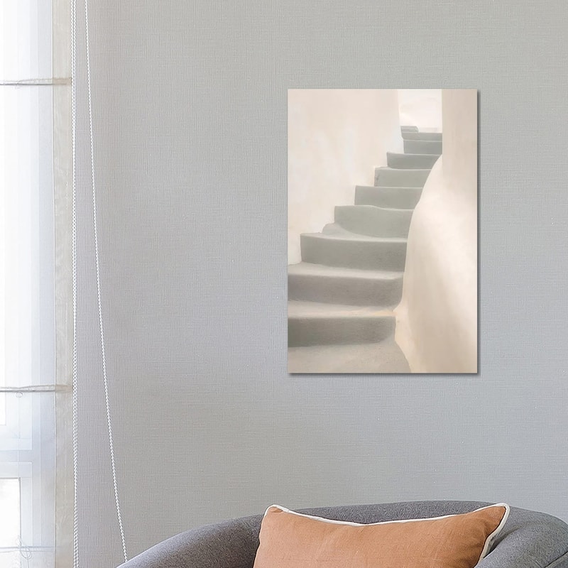 iCanvas "Europe, Greece, Santorini, Thira. White Stairway And Walls." by Jaynes Gallery Canvas Print - 26x18x1.5