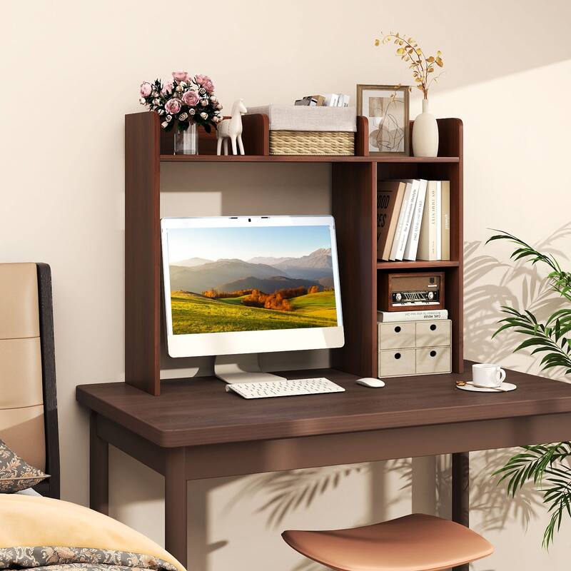 Costway Desk Bookshelf Desktop Storage Organizer Display Shelf Rack