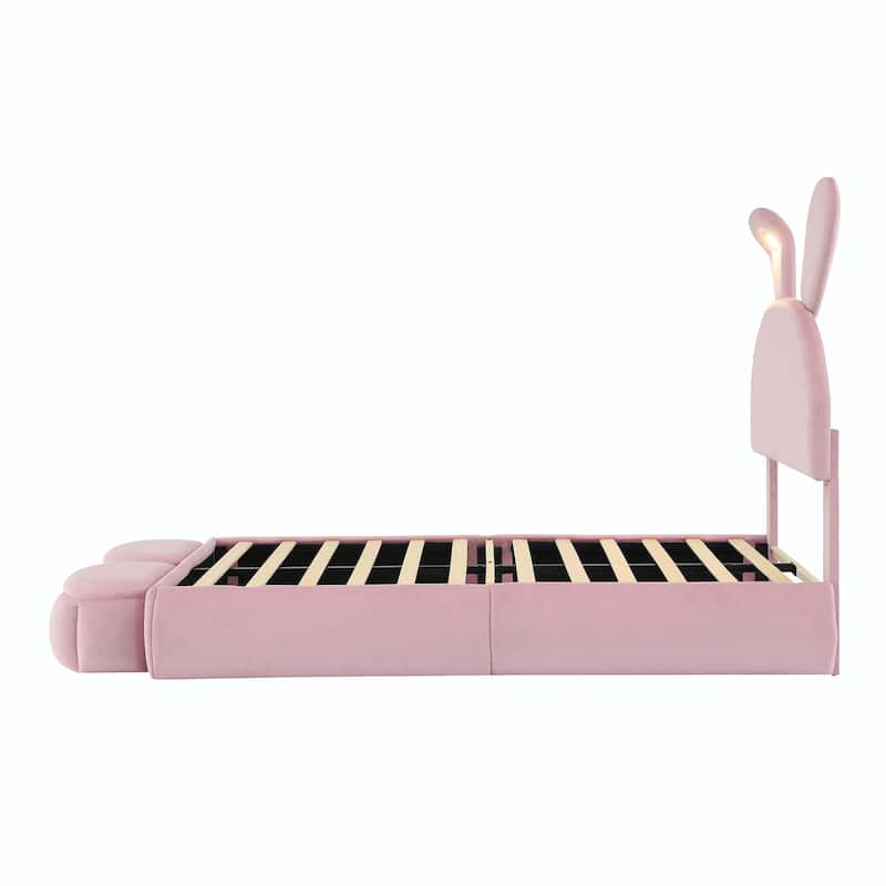 Twin Size Upholstered Platform Bed