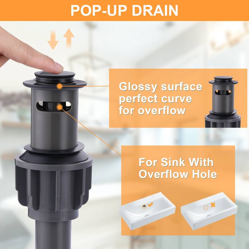 WOWOW 4 in. Centerset Double Handle High Arc Bathroom Faucet